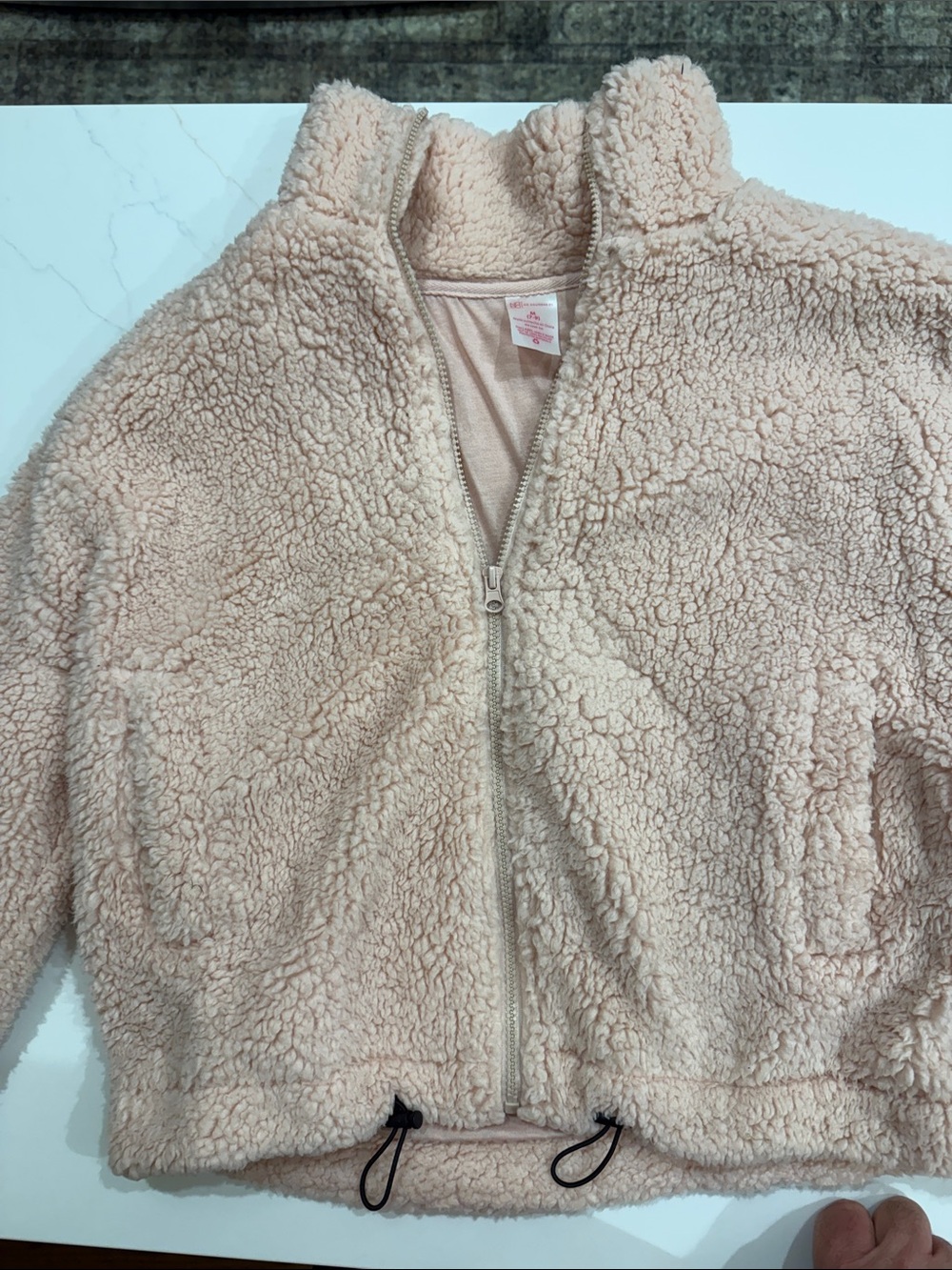 No Boundaries Cozy Teddy Zip-Up Jacket - Light Blush bundle and save